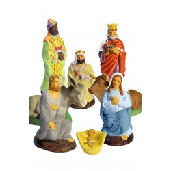 Set de 8 pièces nativité avec Vierge bleue