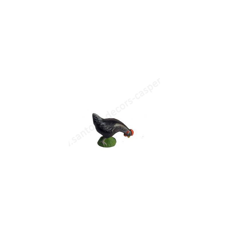Poule picorante noire