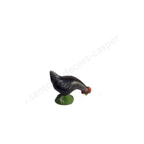 Poule picorante noire